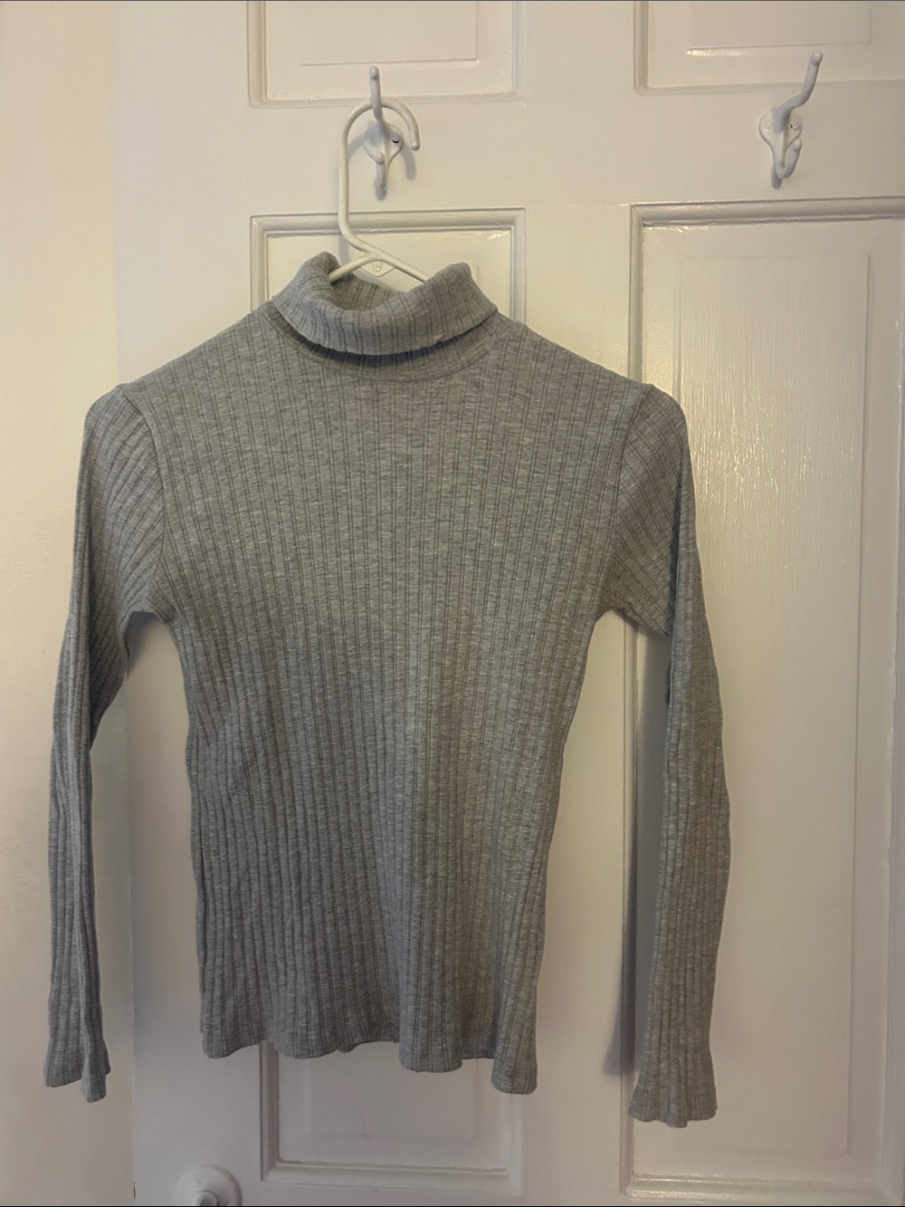 Girls Zara Ribbed Gray Turtleneck Sweater